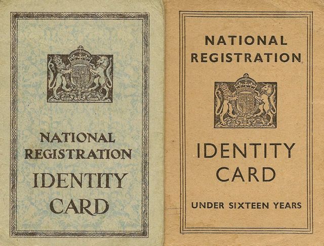 WW2 identity cards adult and child