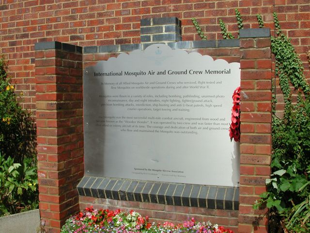 Memorial panel dedicated to Mosquito air and ground crews