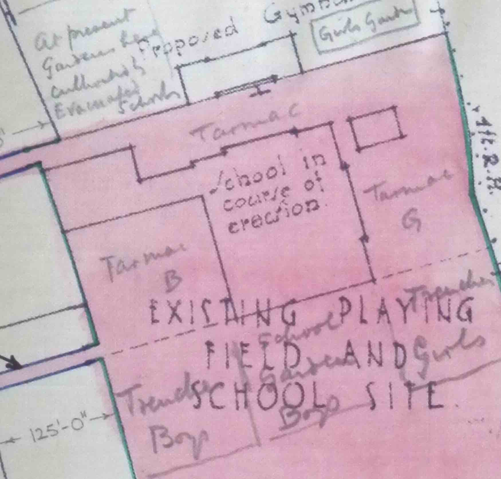 1936 Beaumont School map